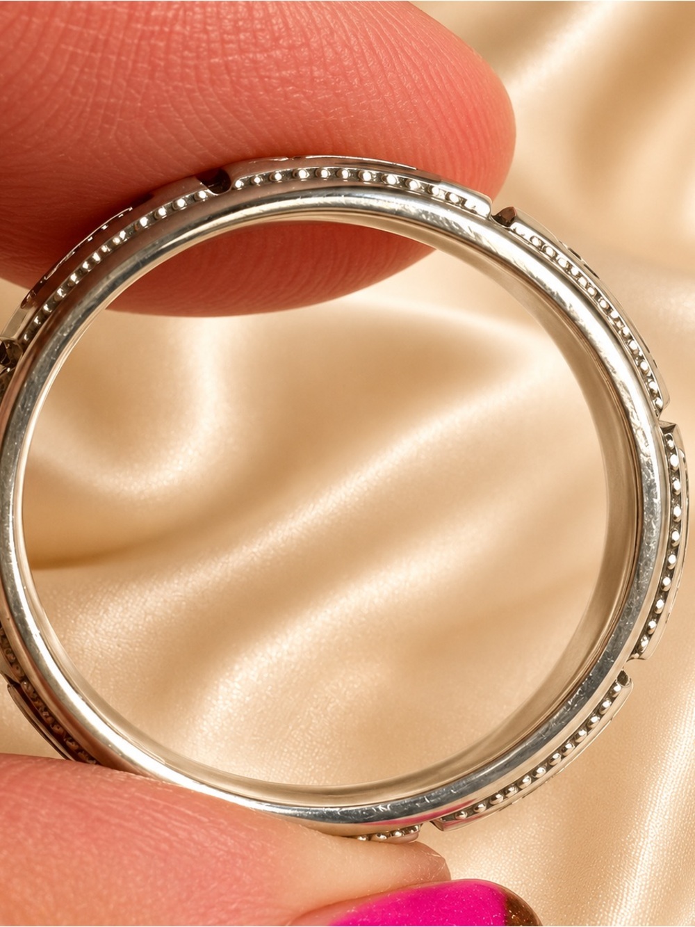 Milor Italy 925 Sterling Silver Greek Key Wide Band Ring Size 8 – 6.1g - Picture 5 of 7